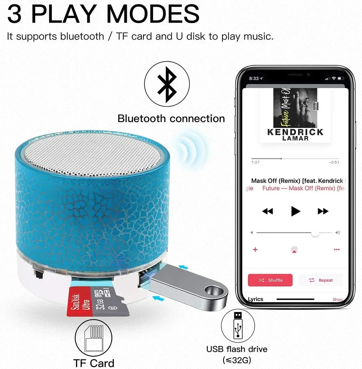 A vibrant blue textured pc speaker with mesh grille and tf card slot for notebook desktop caixa and music bocina column acoustics coluna audio system