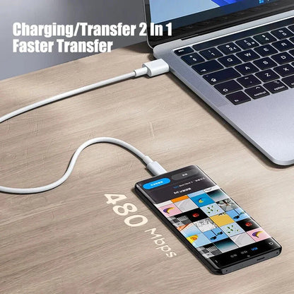 White pd 60w usb c to usb type c cable fast charge data cable compatible with iphone 15pro huawei samsung devices