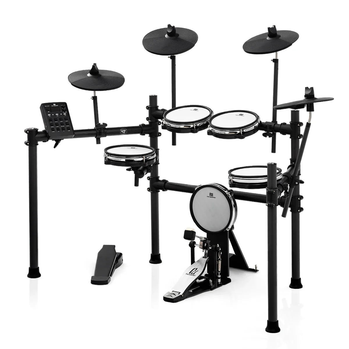 Black PDX540 professional high-end electronic drum kit with five drums three cymbals and control module width 750px height