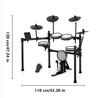 Black electronic drum set pdx540 with five drums three cymbals and control module width 750px height 750px