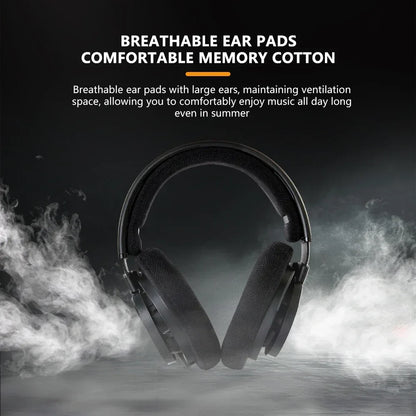 Black philips shp9500 over-ear wired headphones with breathable memory cotton ear pads for comfort game universal headset