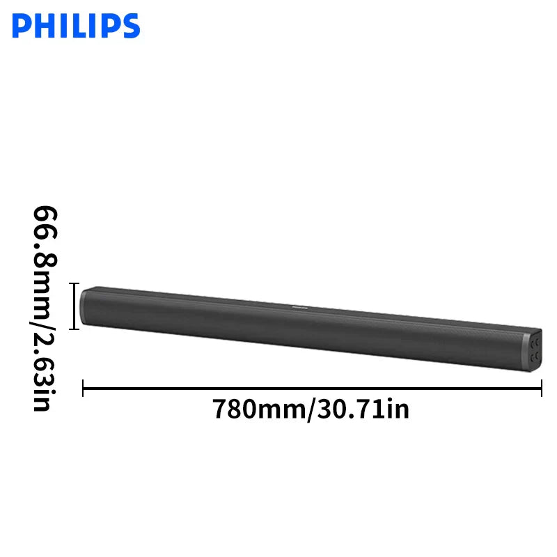 Black philips tab4010 sound bar with sleek slim profile and sound bar virtual surround for theater tv speakers