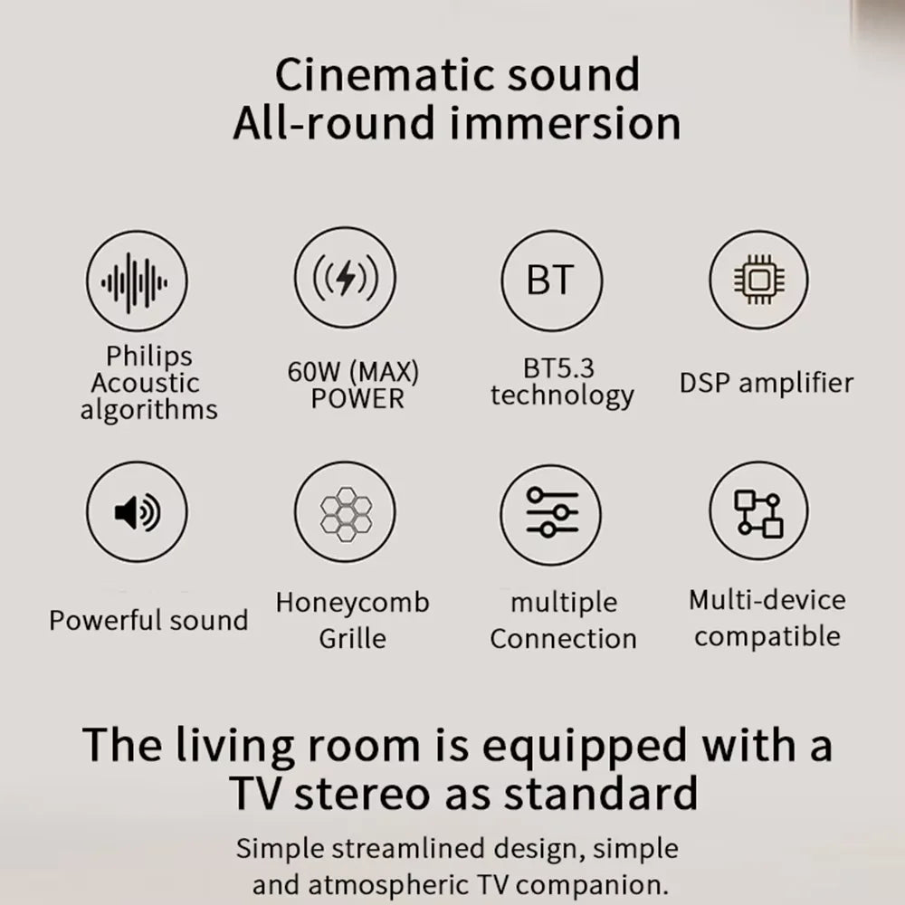Philips tab4010 sound bar with virtual surround 2.0 stereo sound and bt5.3 technology for theater tv speakers