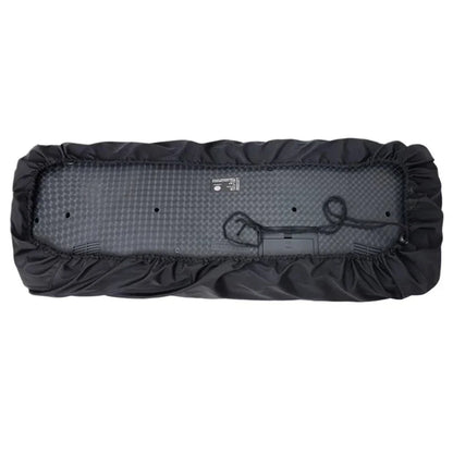 Black fabric piano keyboard cover with elastic edges and textured lining for digital electric pianos music keyboard protector