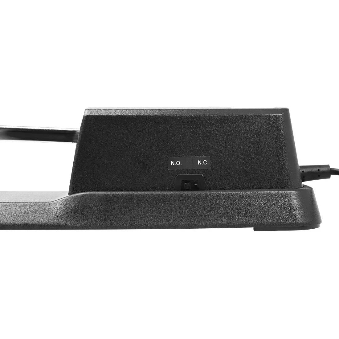 Black plastic relay module with labeled n.o for roland electronic piano sustain damper pedal keyboard pedal musical use