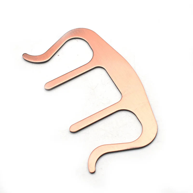 Copper-colored metal pianos stands song holder clip music with three-pronged curved design for speech draft cooking use