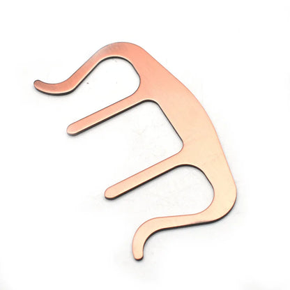 Copper-colored metal pianos stands song holder clip music with three-pronged curved design for speech draft cooking use