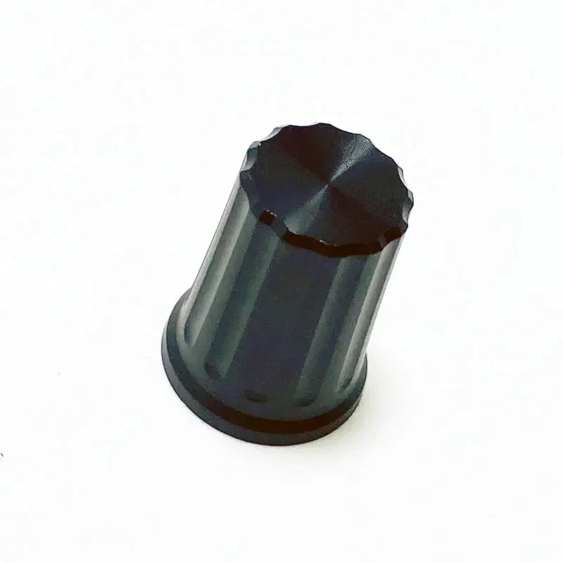 Black plastic knob cap daa1273 setting with textured ribbed surface and flared top for Pioneer ddj400 sb flx4 use