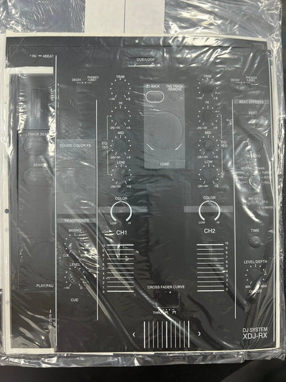 Black dj mixer control panel with white labeled knobs for pioneer dj film adhesive protective film xdj-rx type beat