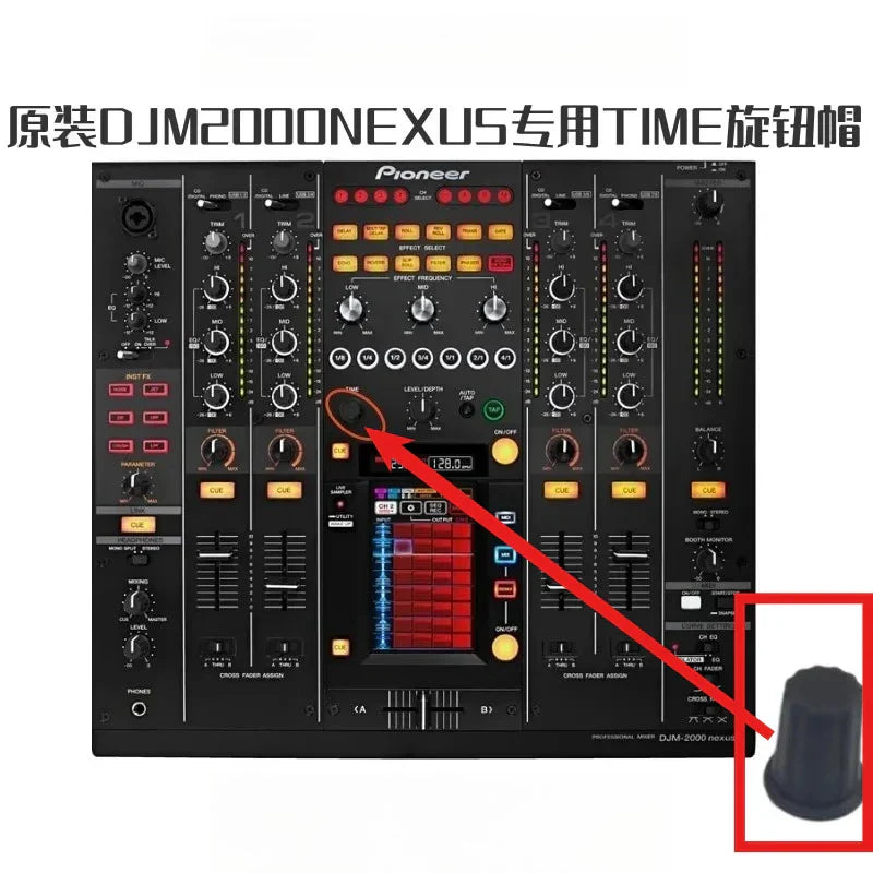 Black rubber pioneer time cap knob for djma9 v10 and time cap xdjrx3 models in durable material