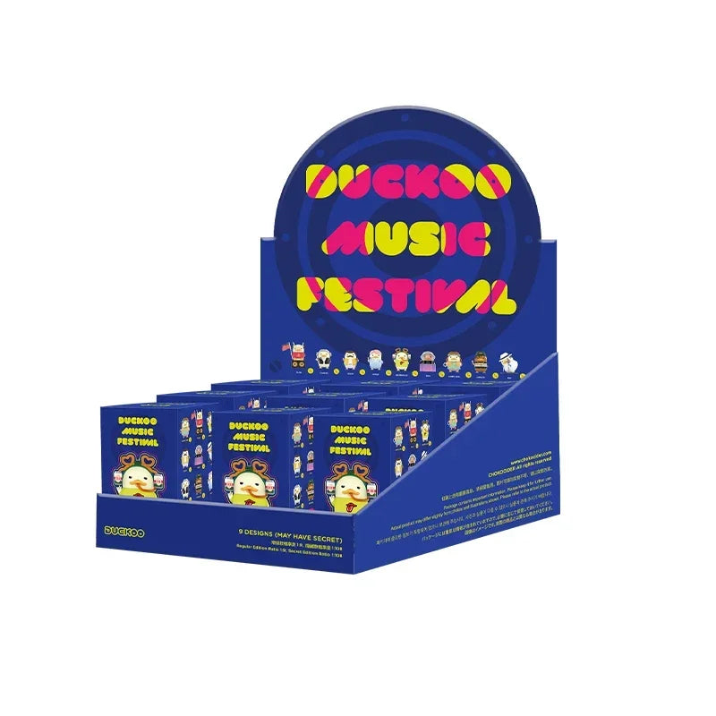 Pop mart duckoo music festival series blind box featuring colorful cartoon duck characters mystery box toys collection