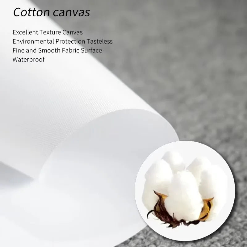 White cotton canvas fabric with fine smooth texture featuring environmental protection and waterproof qualities for pop rap album cover wall art decor