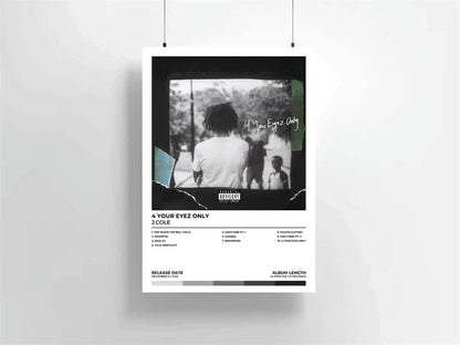 Black-and-white j cole poster aesthetic rap music album cover season canvas print wall art for room decor