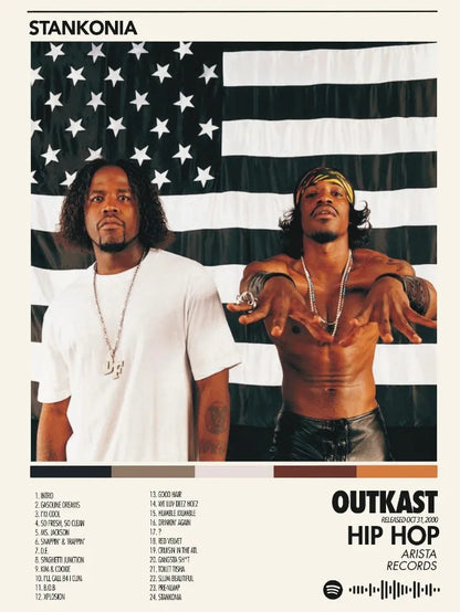 Black and white outkast hip hop singer poster prints canvas printing for bedroom home decor and gifts wall art