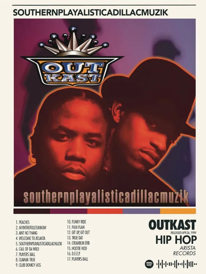 Modern prints canvas printing of Outkast southernplayalisticadillacmuzik album cover for bedroom home decor fans gifts