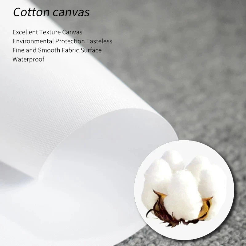 White cotton canvas fabric with smooth texture and waterproof finish for hip hop singer prints canvas printing bedroom home decor