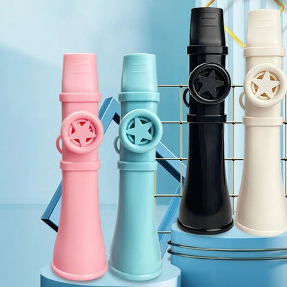 Portable abs kazoo flute set in pink light blue black and cream with star cutouts musical whistle toy to learn musical instruments