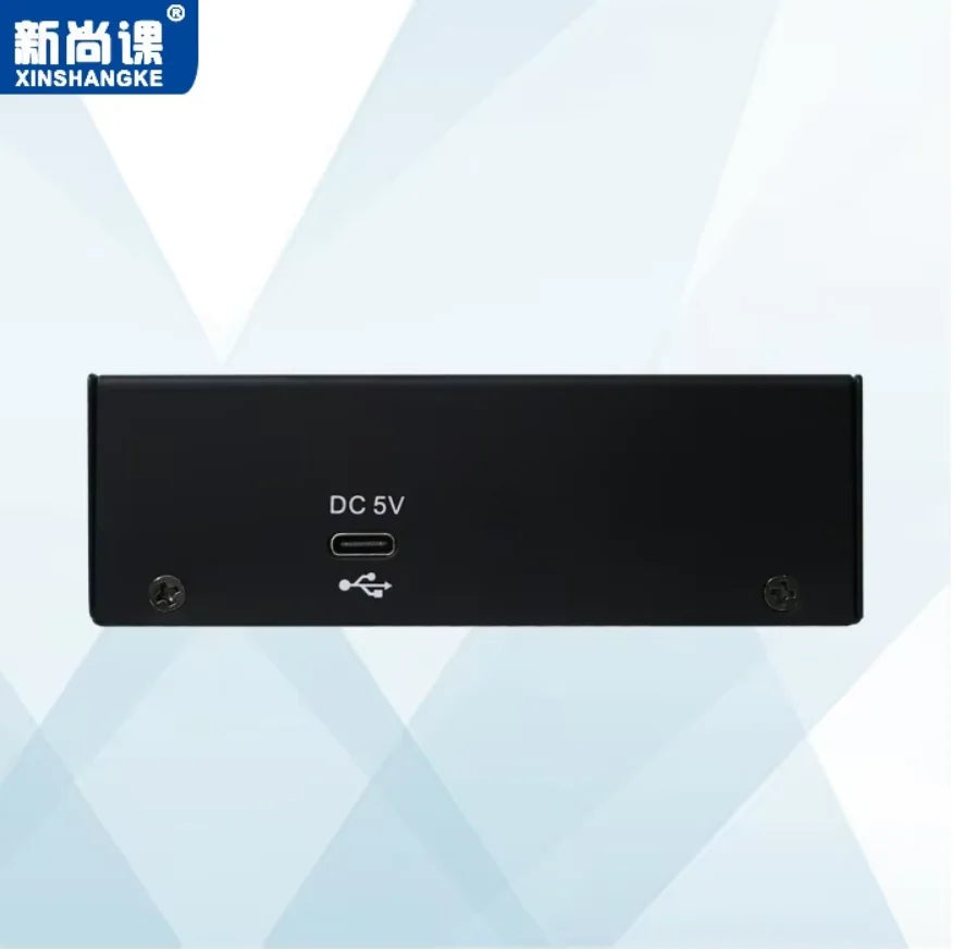 Black rectangular usb-c to dc 5v power adapter with mounting screws for portable audio mixer live broadcast amplifier channel bluetooth usb