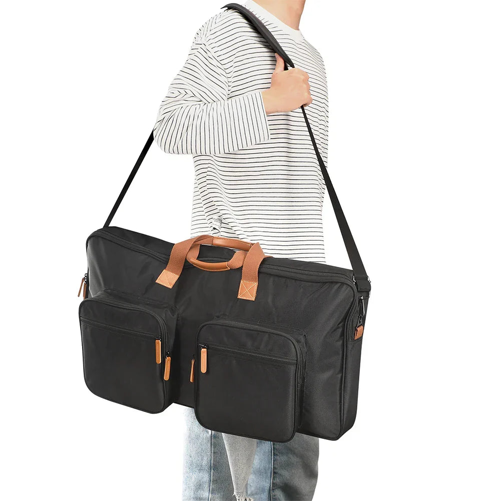 Black nylon portable carrying case with tan leather handles for pioneer dj ddj-800 ddj-flx104 controllers