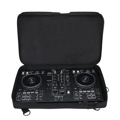 Black pioneer ddj-200 controller in a matching black controller padded storage dustproof turntables protective case