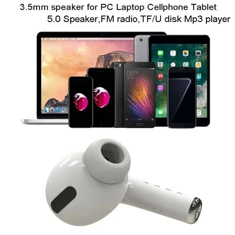 White 3.5mm audio jack portable giant earphone bluetooth speaker wireless headset speaker stereo for laptops and tablets