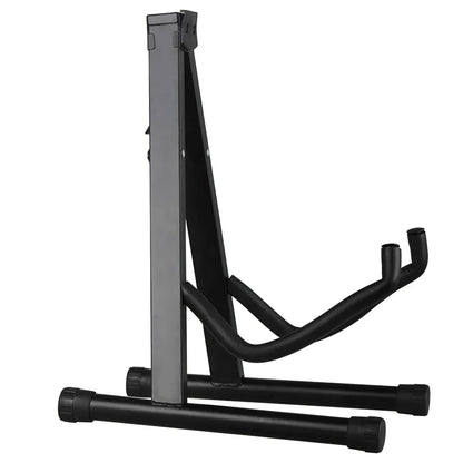Black metal portable guitar stand with adjustable legs and padded armrests foldable holder tripod for guitar and bass