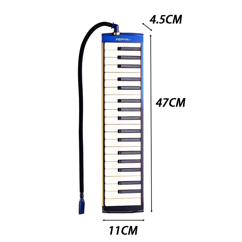 Blue peipan 47cm tall portable melodica with 37 white and black keys for children musical keyboard professional use