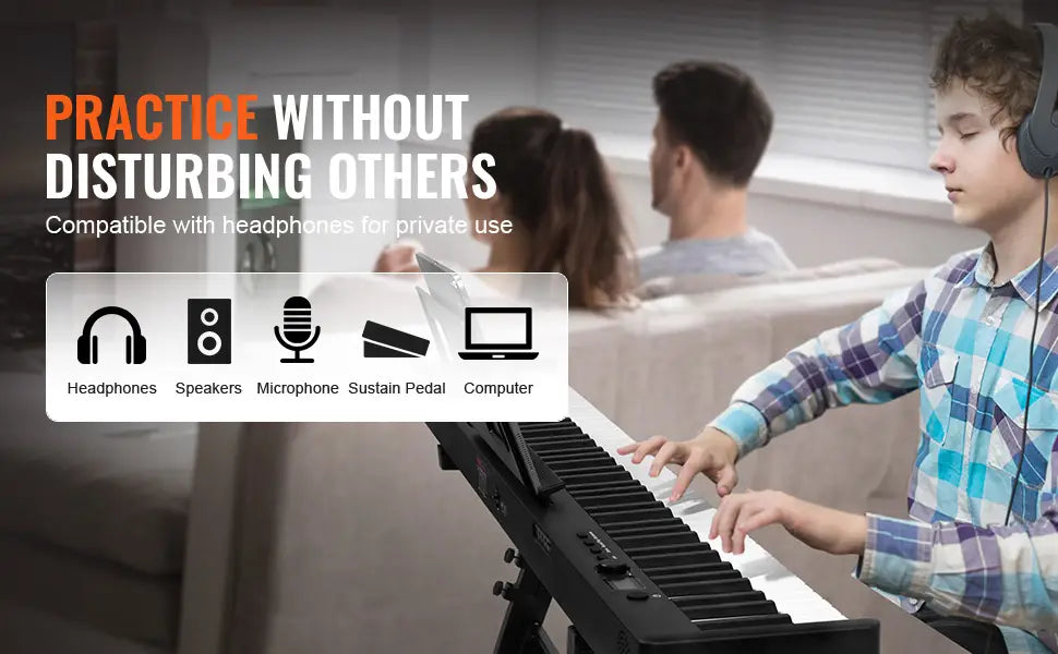 VEVOR 88 Key Folding Keyboard Piano Bluetooth & MIDI Portable Electronic Digital Foldable Piano Rechargeable for Beginners