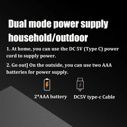 Dual mode power supply for radio retro cassette walkman tape recorders with dc 5v type-c cable and aaa batteries for frequency modulation use