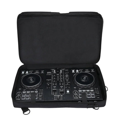 Black pioneer ddj-400 portable turntables protective carrying storage bag with shoulder strap inside a matching case