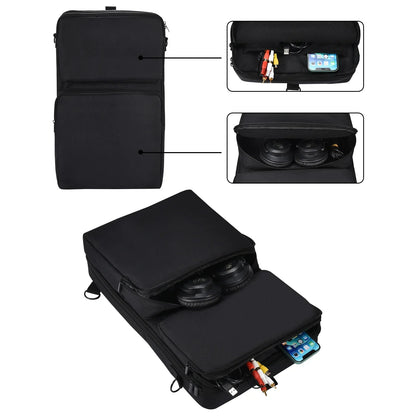Black durable fabric portable turntables protective case with shoulder strap for pioneer ddj-400 carrying storage bags