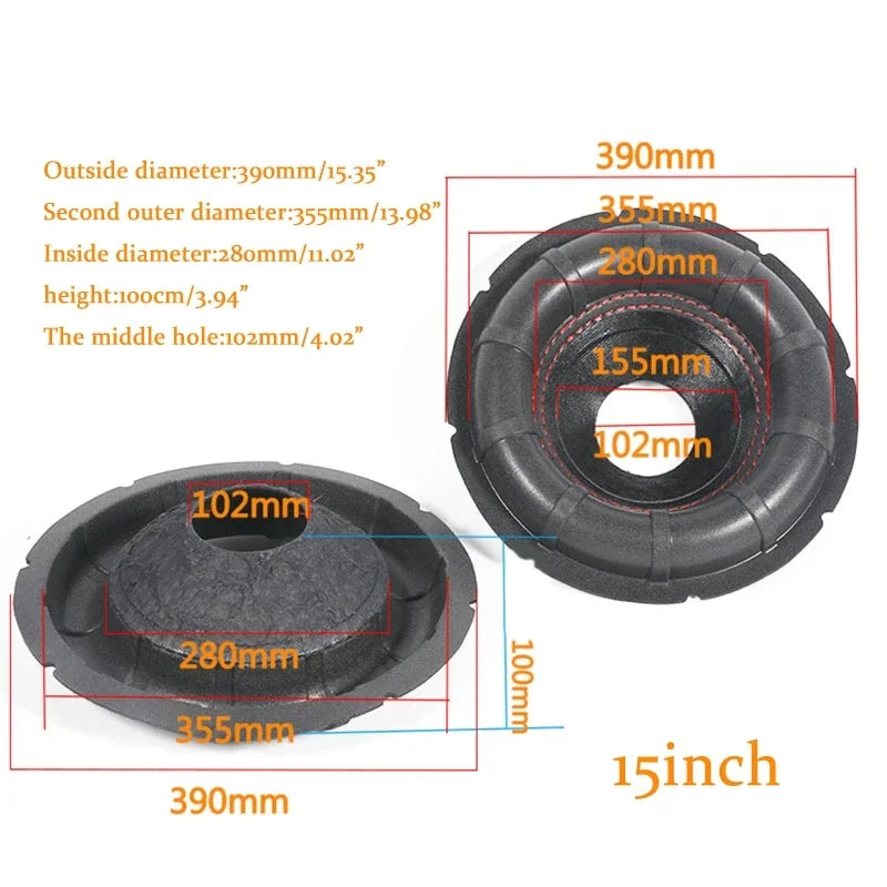 Black rubber car suspension bushing with precise dimensional markings for cap repairing kits big surround dust cap repairing