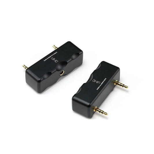 Black ddhifi dj44mojo audio adapter with gold-plated 3.5mm jacks and textured grips for type beat music pre-order use