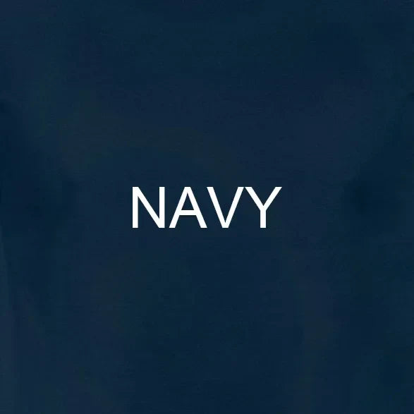 Navy blue textured fabric t shirt with bold white navy text for producer artist production beat makers offer drop shipping
