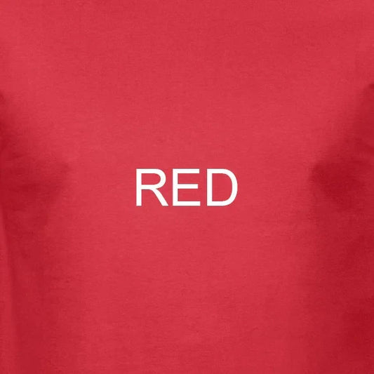 Red t-shirt with white text reading red for producer artist production beat makers and offer drop shipping use