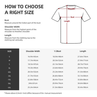 White producer artist production t shirt with simple crew neck and short sleeves showing sizing measurement guidelines