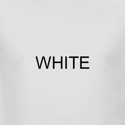 White t-shirt with bold black text reading white ideal for producer artist production and artist production beat use case