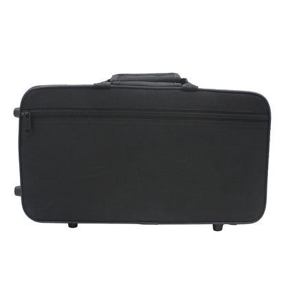 Black fabric rolling case with top handle and side wheels for professional keys bb clarinet accessories reed box cleaning brushes trimmer