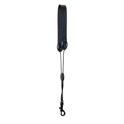 Black leather strap with two circular adjustment knobs and metal clasp for keys bb clarinet accessories reed box cleaning brushes trimmer