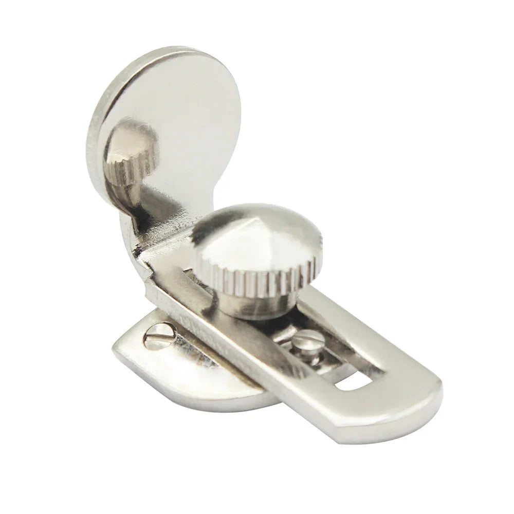 Shiny chrome-finished window latch with rounded knob and flat mounting plate included in keys bb clarinet accessories reed box set with cleaning brushes trimmer