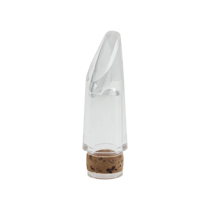 Clear glass wine stopper with natural cork base shown as part of professional keys bb clarinet accessories reed box set