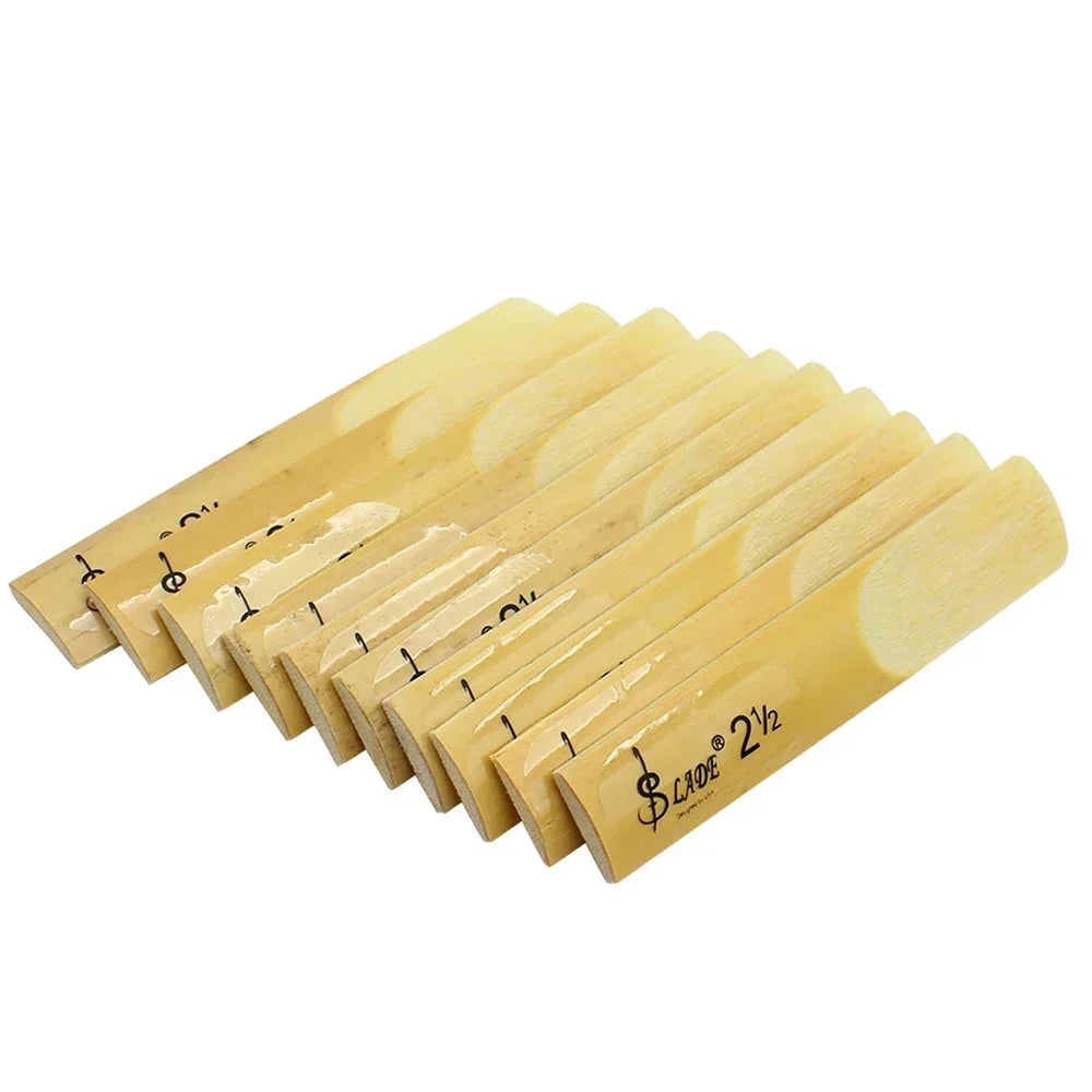 Set of ten light yellow plastic clarinet reeds for keys bb clarinet accessories reed box cleaning brushes trimmer use