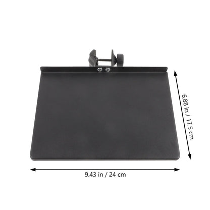 Black rectangular adjustable clamp-on microphone rack stand with sound card tray for live streaming ktv and outdoor broadcasting mic