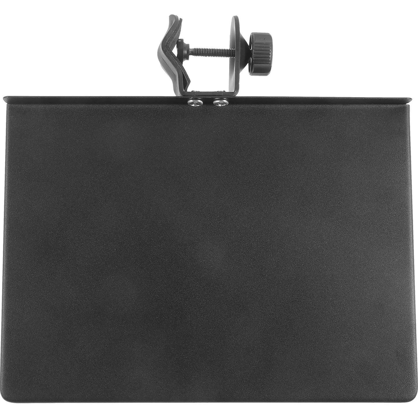 Black rectangular metal microphone rack stand with adjustable clamp and sound card tray for live streaming ktv and outdoor broadcasting mic