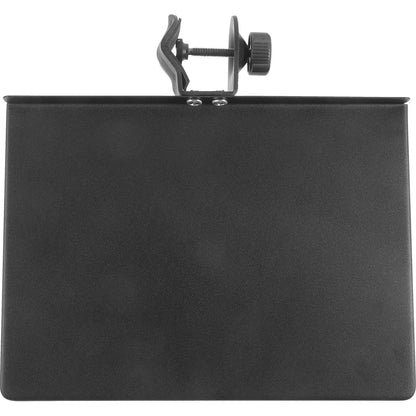 Black rectangular metal microphone rack stand with adjustable clamp and sound card tray for live streaming ktv and outdoor broadcasting mic