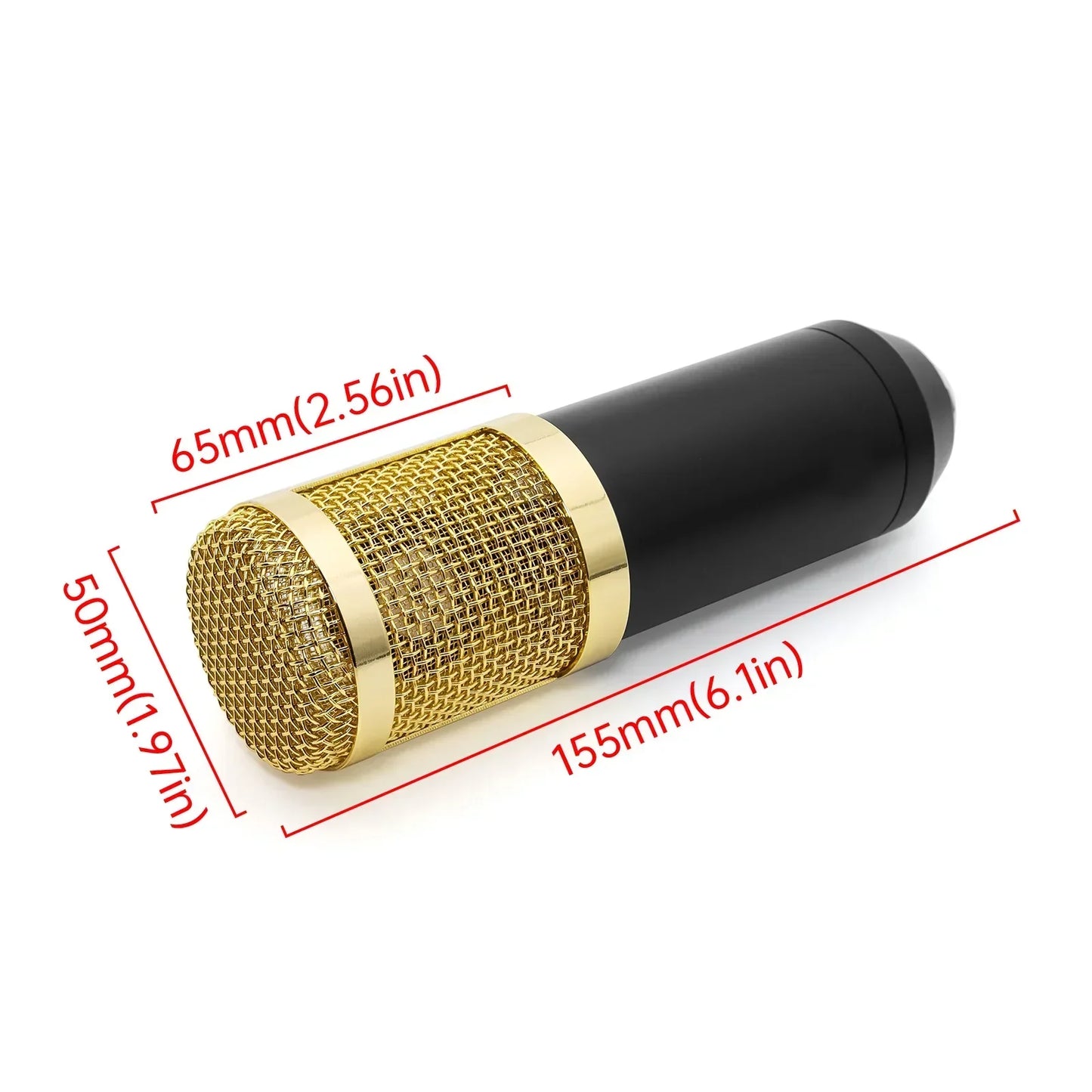 Black and gold condenser microphone bm800 with mesh grille ideal for ktv radio braodcasting singing recording
