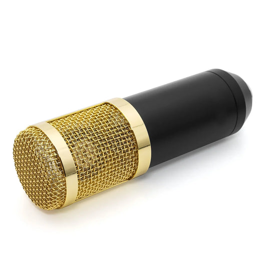 Black and gold condenser karaoke microphone bm800 with mesh grille for ktv radio braodcasting singing recording