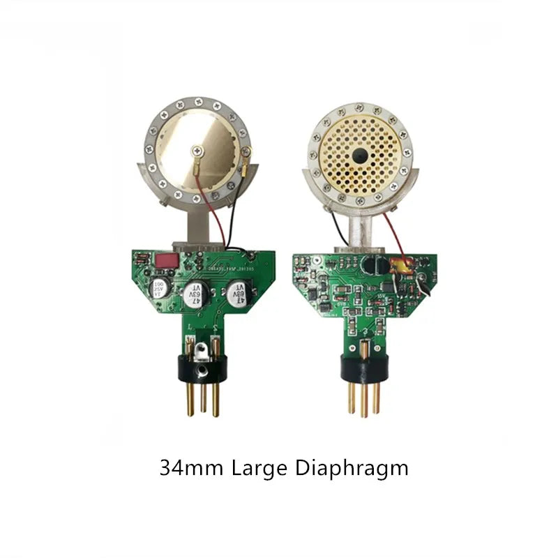 34mm large diaphragm professional condenser microphone with metallic tops and green circuit boards for laptop computer mic karaoke singing streaming