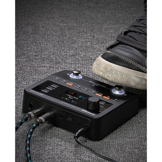 Black sonicstage xq-108 professional digital multi-effects processor with digital display and wireless midi devices support
