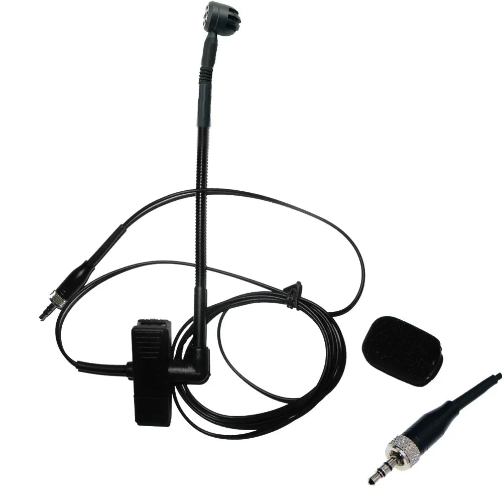 Black professional e908 gooseneck lavalier microphone with clip-on mount for sennheiser xs xsw brass musical mic use
